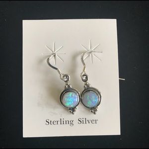 Sterling Silver Opal Earrings